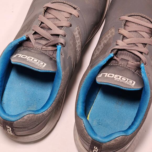 Skechers Mens Go Golf Shoes Water Resistant Charcoal Gray Blue Spikeless Size 10 - Picture 12 of 16